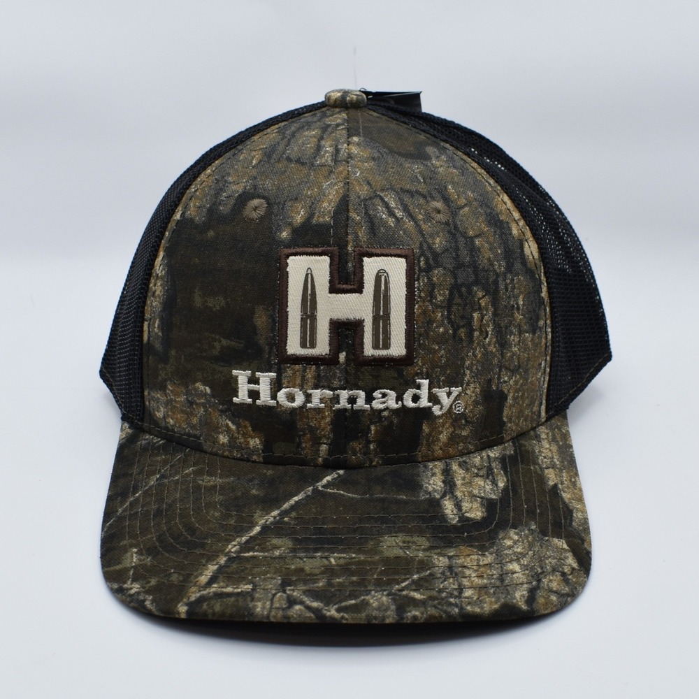 Hornady Realtree Timber Camo Black Mesh Snapback Adjustable Hat Outdoor Cap NEW